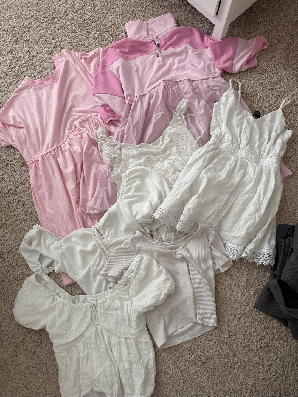 Pink & White Women's Intimates and Sleepwear Mix - Soft Pink and White Set